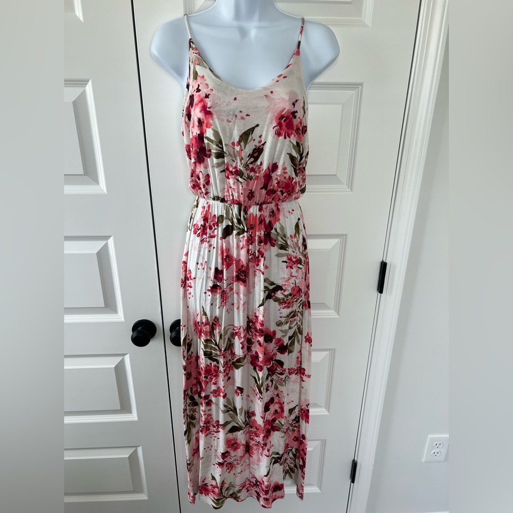 Pink Floral Maxi Dress